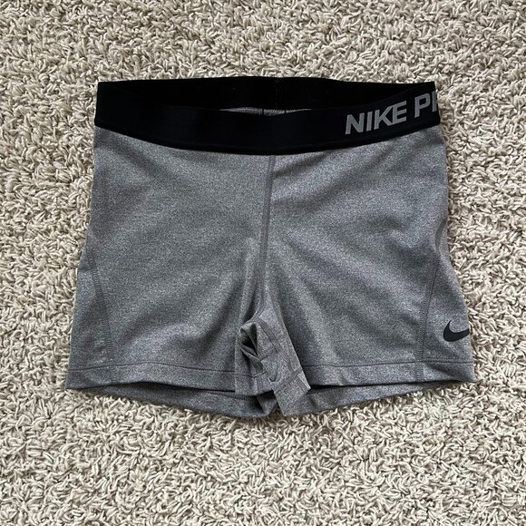 Nike Women's Gray Pro Shorts - Picture 1 of 4